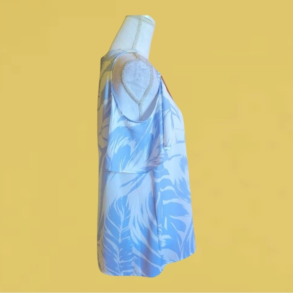 EUC Ivanka Trump Blue and White Blouse with Tassels - Picture 4 of 7